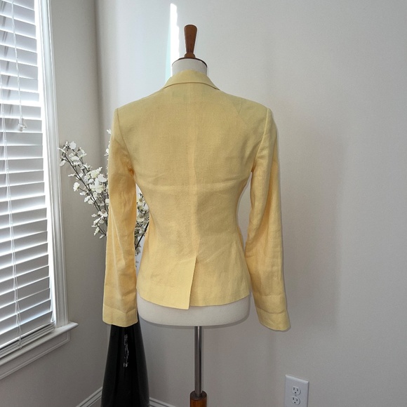 French Connection Women's Jacket/Blazer Linen Yellow Size 2 - Picture 10 of 11